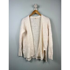 HOLLISTER Women's Cardigan Sweater Wool Blend Open Style Ivory Knit Size XS/S‎